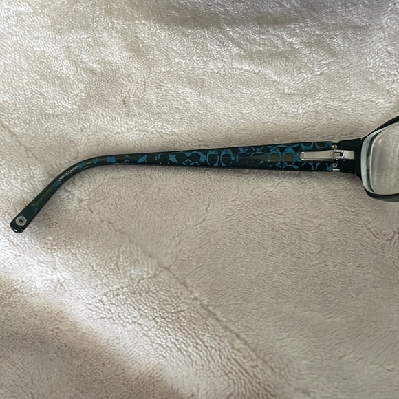 Coach teal women’s eyeglasses with signature c monogram on inner arms. - Picture 6 of 16